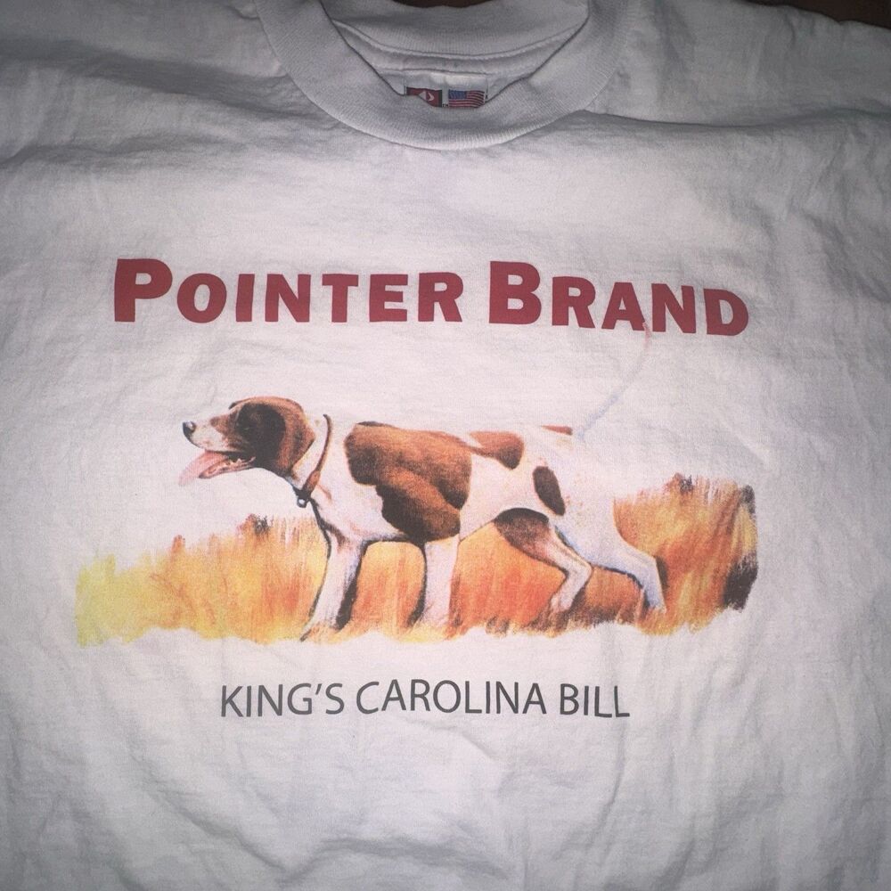 Pointer Brand King’s Carolina Bill Hunting Dog T Shirt USA Large Bayside